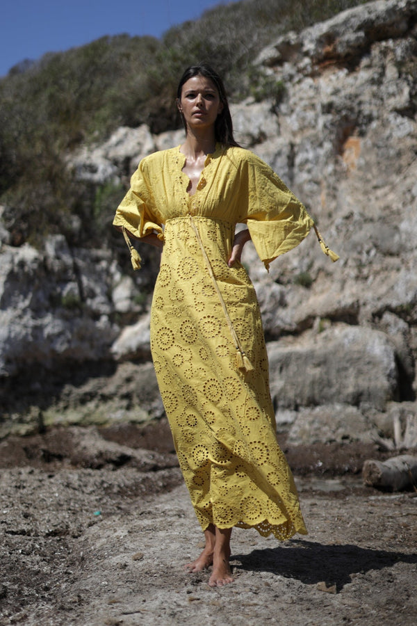 LONG DRESS IN LACE SANGALLO