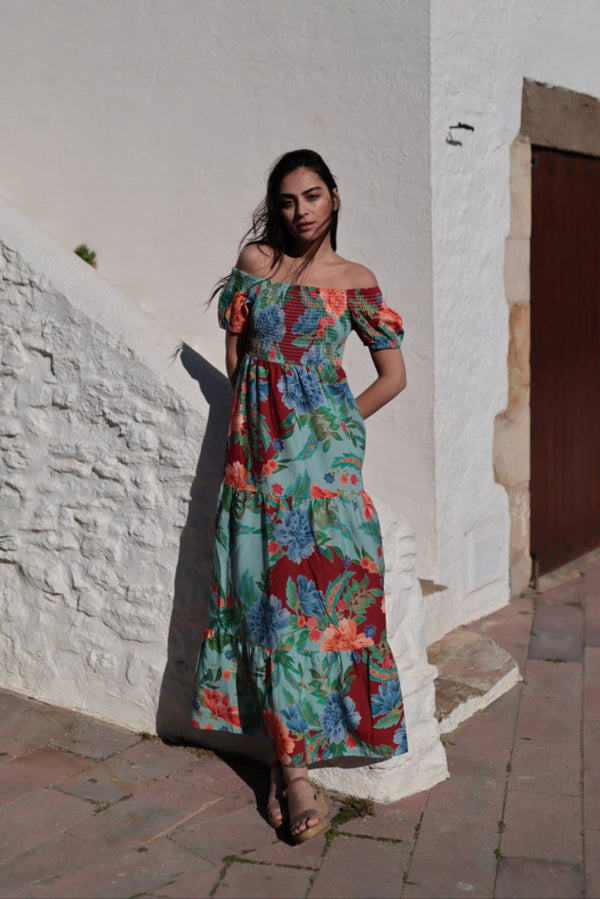 LONG DRESS WITH BOAT NECK