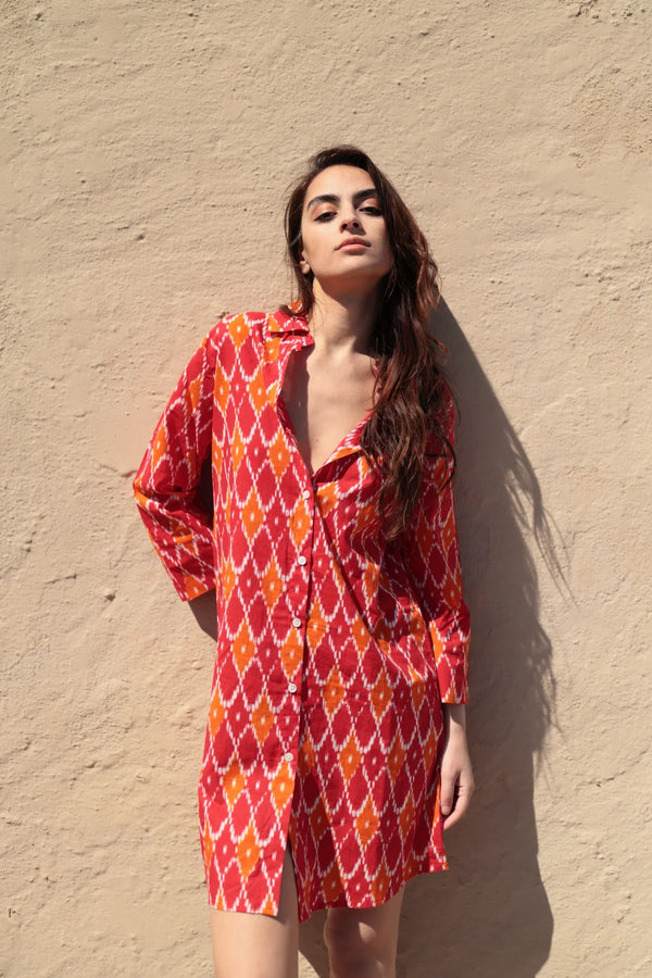 SHIRT DRESS IN PATTERN