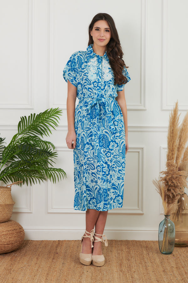MAYA LONG PATTERNED DRESS