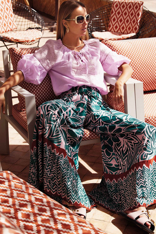 EMERALD PALAZZO TROUSERS 