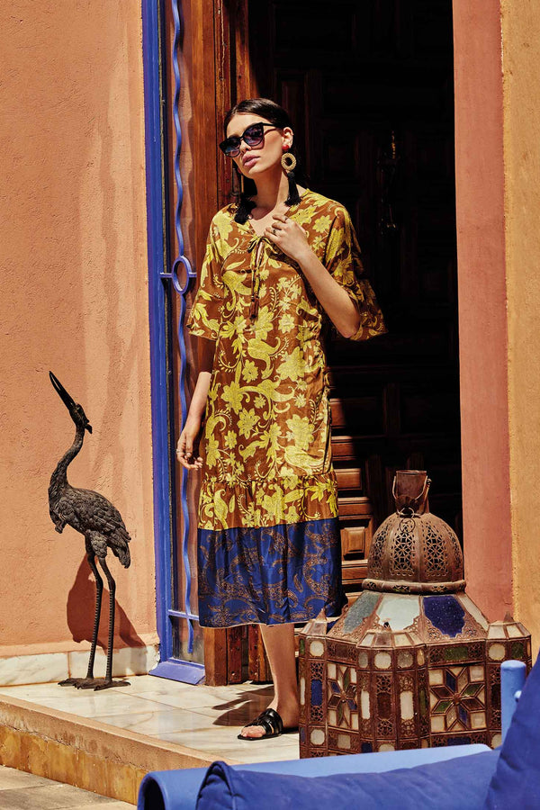 LONG DRESS WITH JAQUARD TASSELS