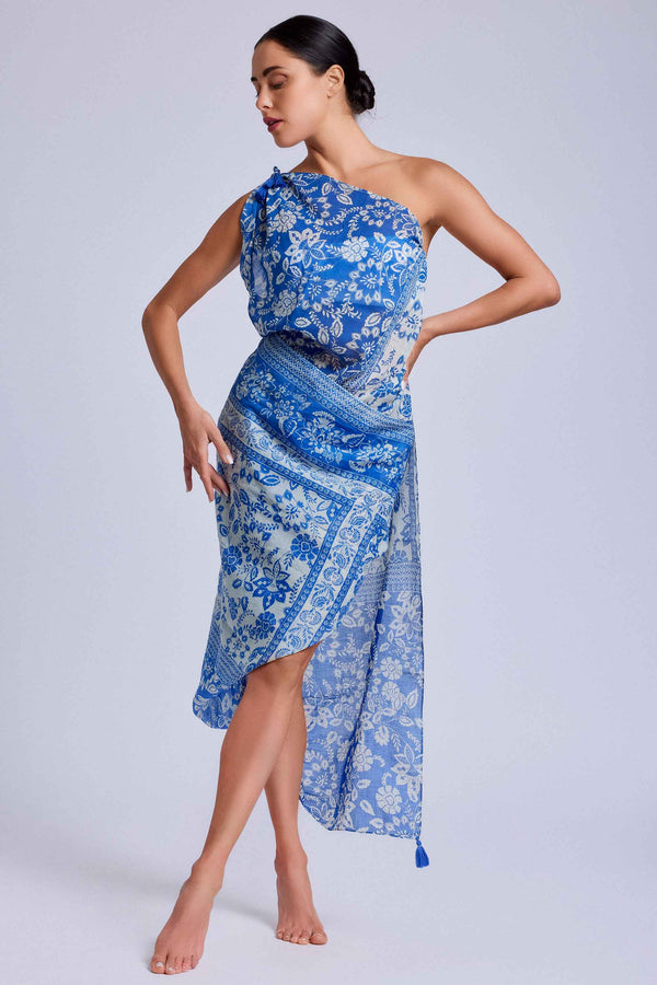 PAREO FOULARD BLUE TONES