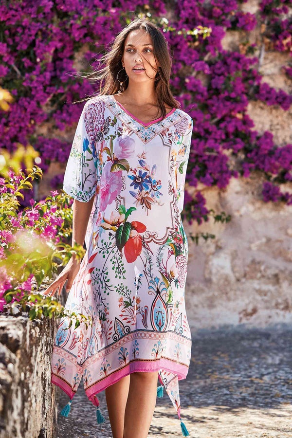 LONG FLOWER PONCHO