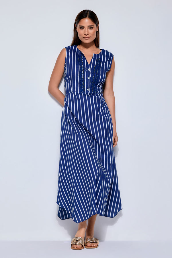 LONG DRESS WITH NIVEA STRIPES