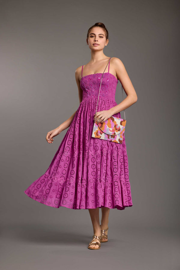 LONG DRESS IN FINE LACE SANGALLO