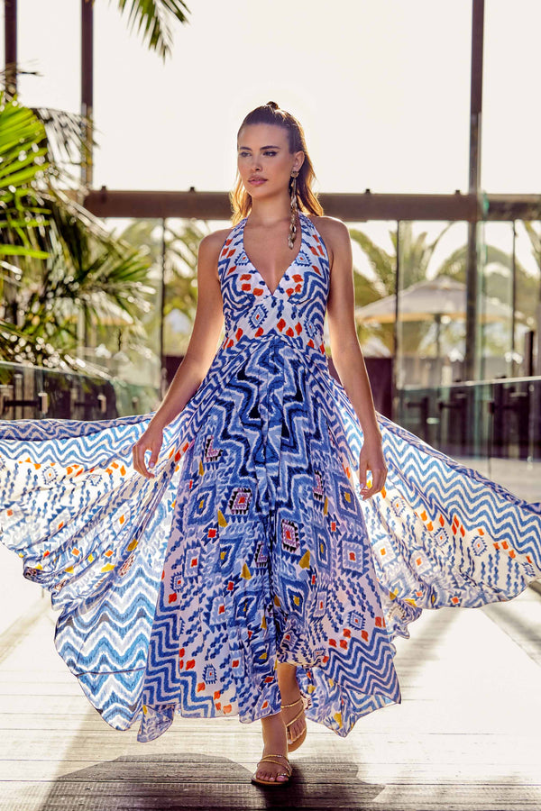 'LONG DRESS WITH AMERICAN NECKLINE LIZZIE'