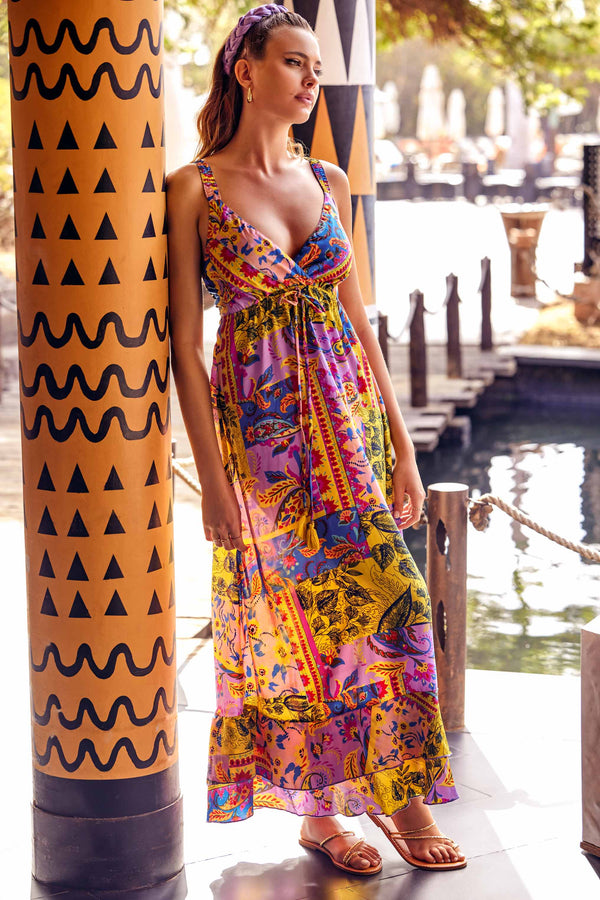 LONG DRESS WITH STRAPS LIDIA