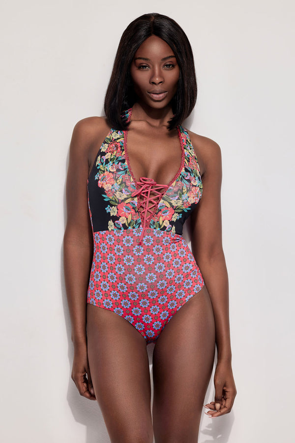 PEACH ONE-PIECE SWIMSUIT
