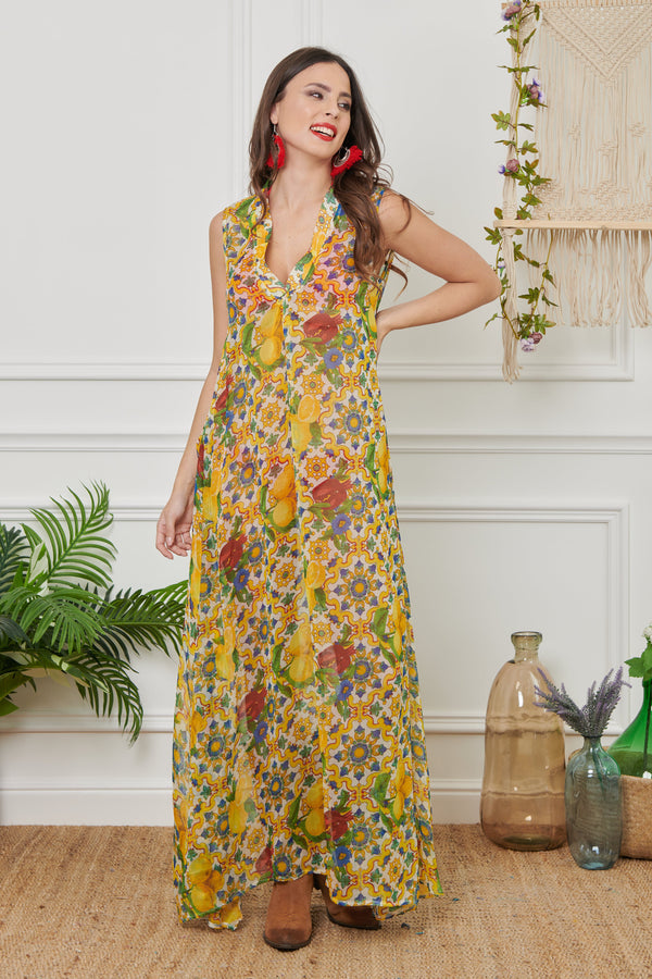 LONG CHIFFON CAFTAN