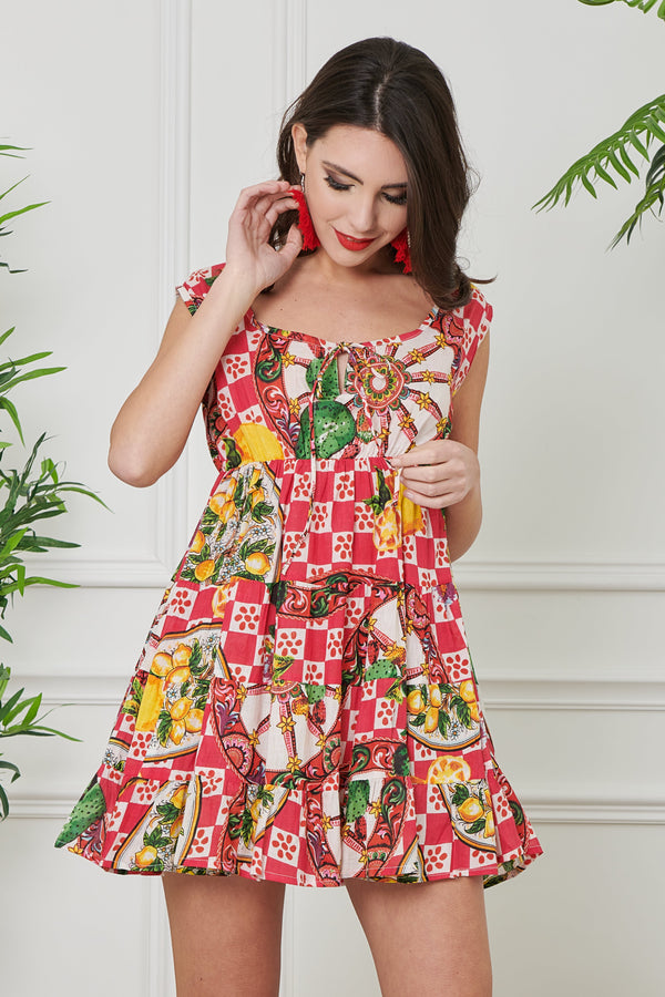 MULTI-RUFFLES DRESS