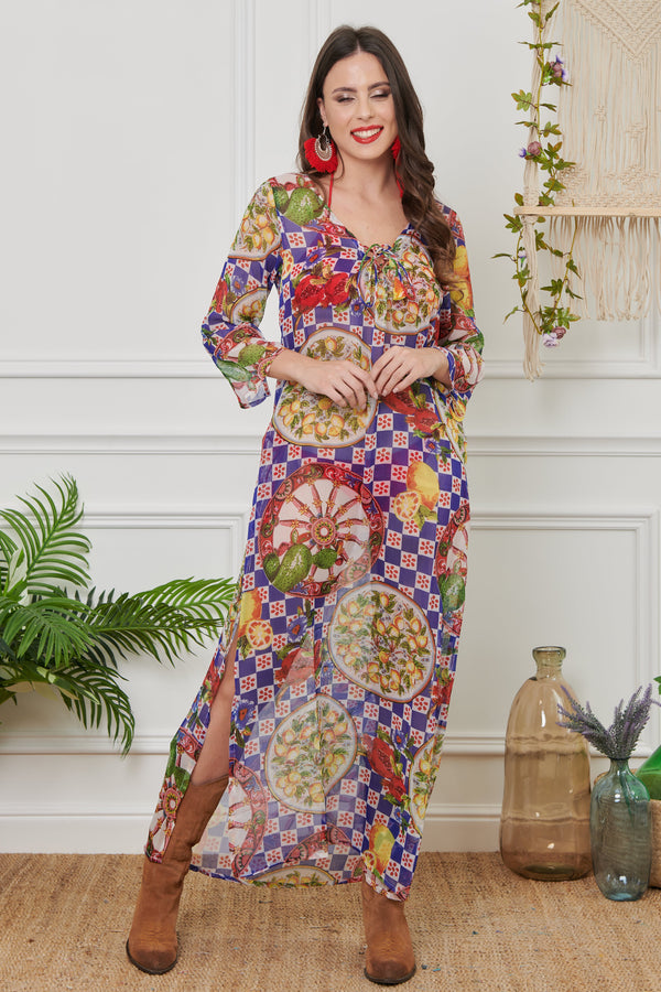 LONG CHIFFON CAFTAN