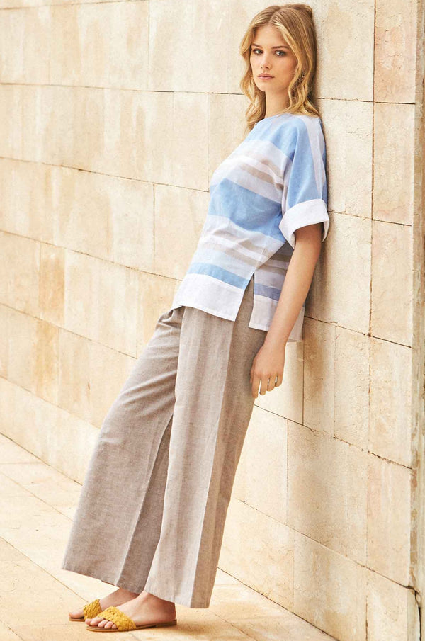 PALAZZO LINEN TROUSERS