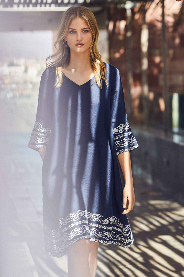 LINEN MIX DRESS