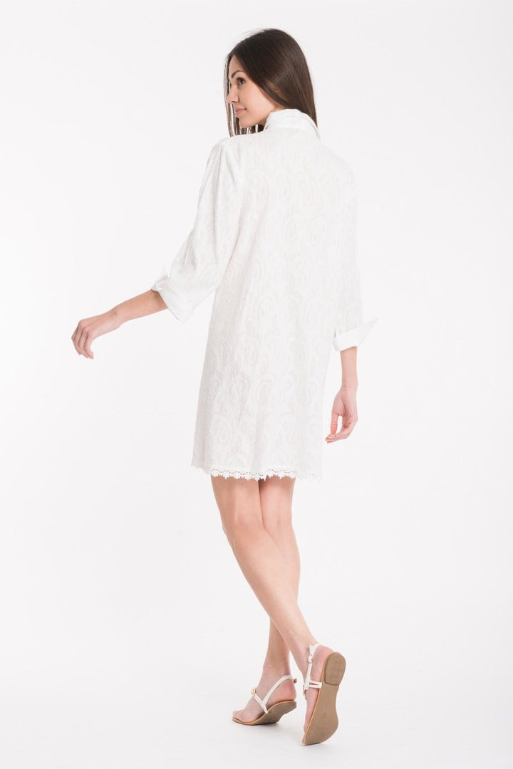 ABITO CAMICIA RICAMI- DB22-009 - #Moda Mare Positano#