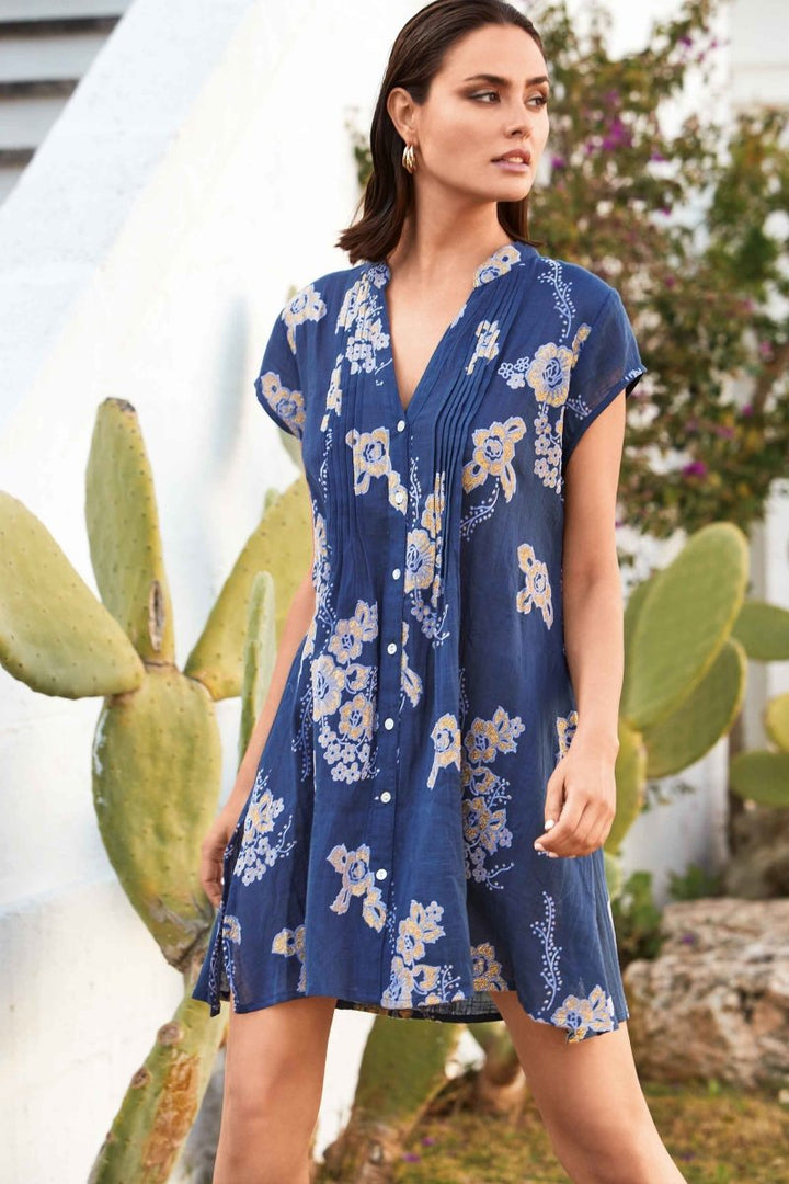 KAFTANO FLOREALE ORO- DB22-045 - #Moda Mare Positano#